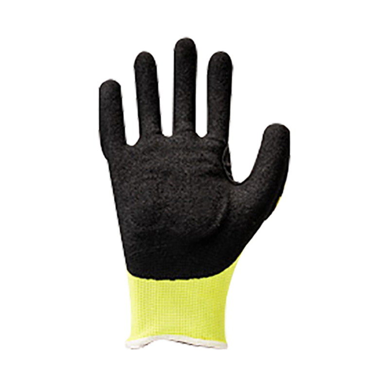 13G HPPE/glass fiber liner with sandy nitrile coating，sewing PVC on back and EVA on palm,reinforcement at the thumb crotch