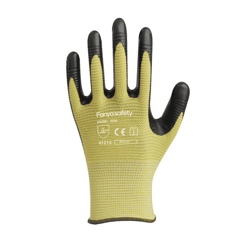 13G polyester ribbed liner with nitrile coating