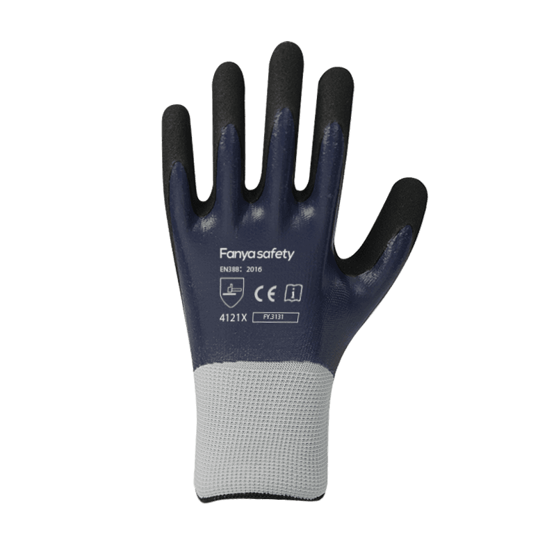 13G polyester liner with sandy nitrile double coating