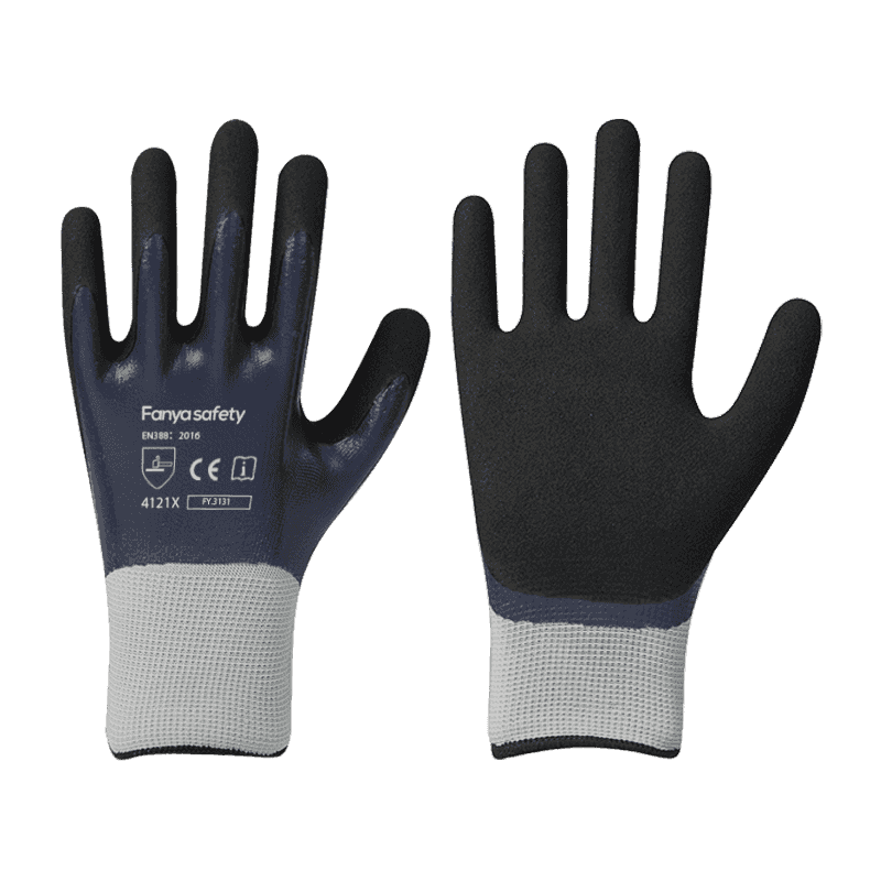 13G polyester liner with sandy nitrile double coating