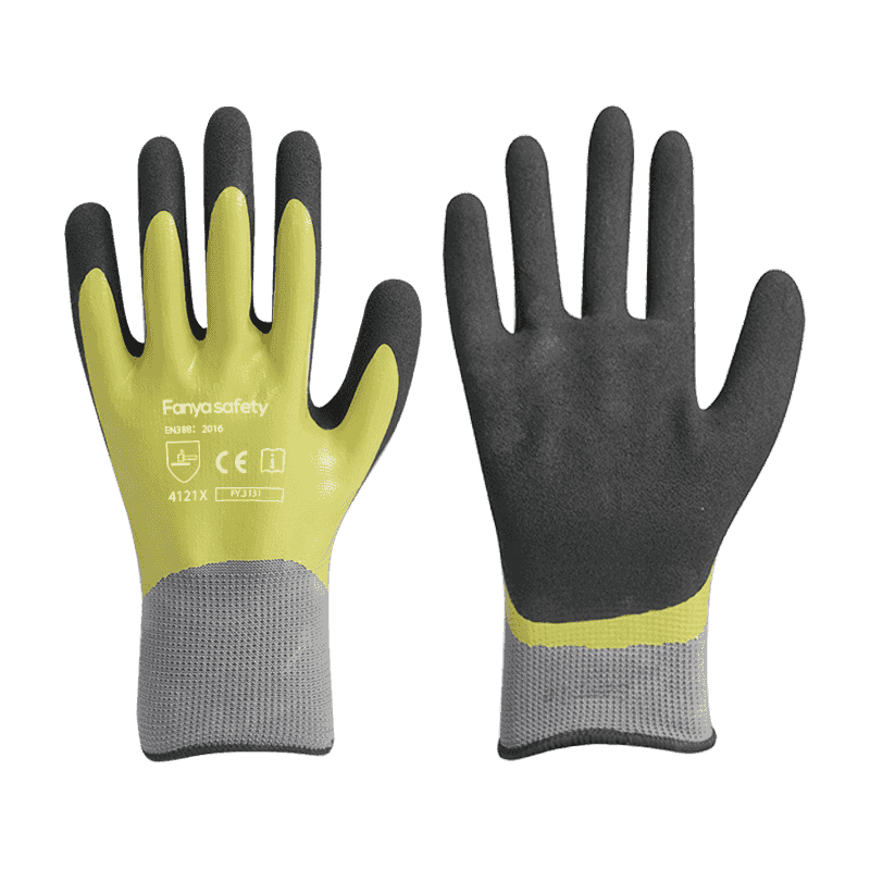 13G polyester liner with sandy nitrile double coating