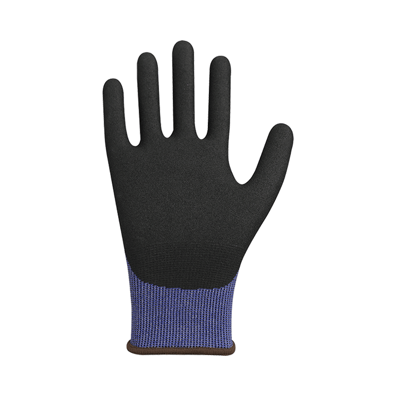 21G HPPE/steel fiber liner with sandy nitrile coating