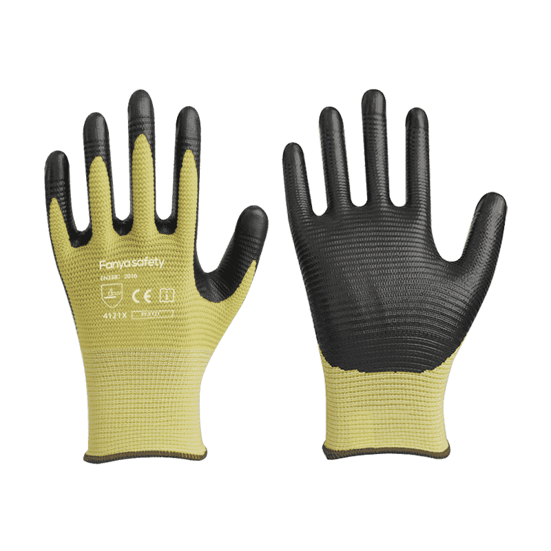 13G polyester ribbed liner with nitrile coating