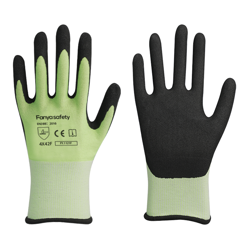 15G HPPE/glass fiber liner with foam nitrile coating