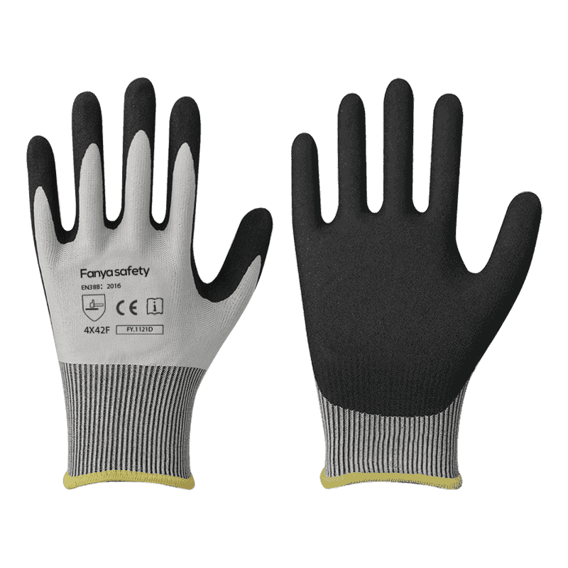 18G HPPE/tungsten wire fiber liner with foam nitrile coating