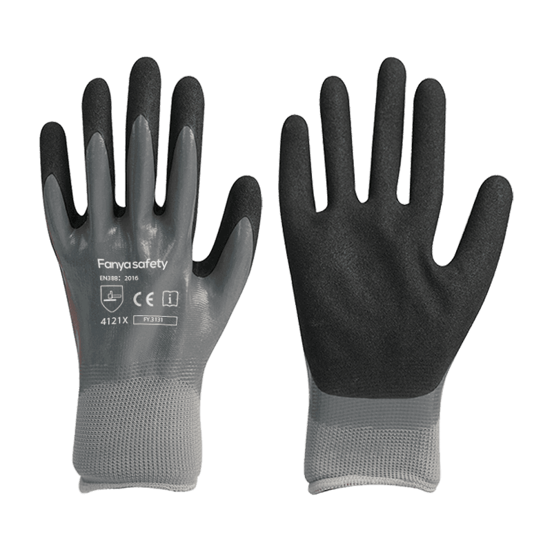 13G polyester liner with sandy nitrile double coating