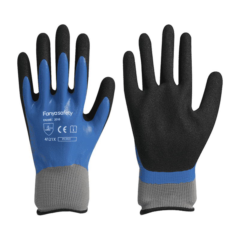 13G polyester liner with sandy nitrile double coating